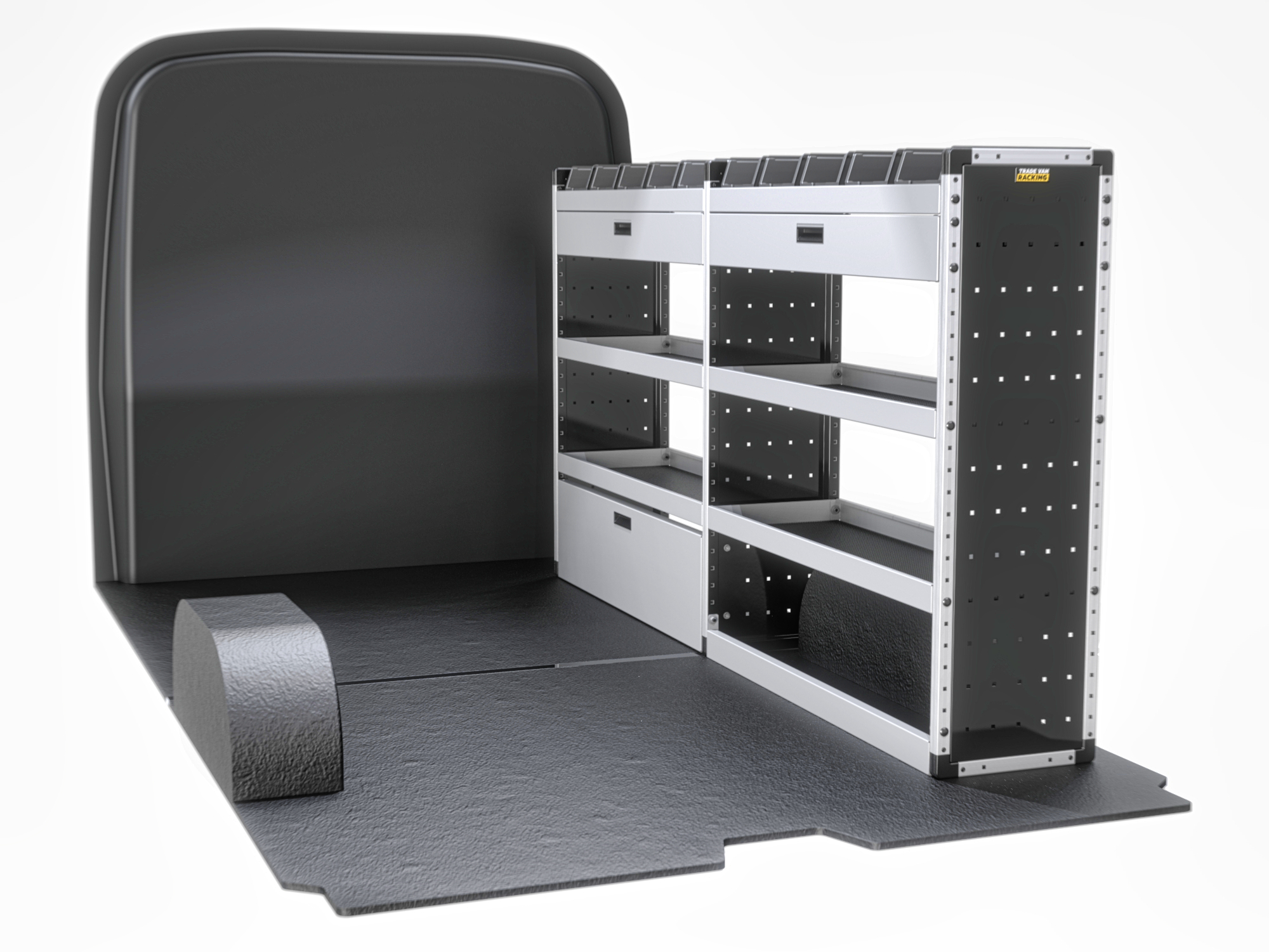 Trade Van Racking - Volkswagen Crafter 2017 On MWB Low Roof (L3H2) - Gold - Drivers Side - TVR-G-005-OS