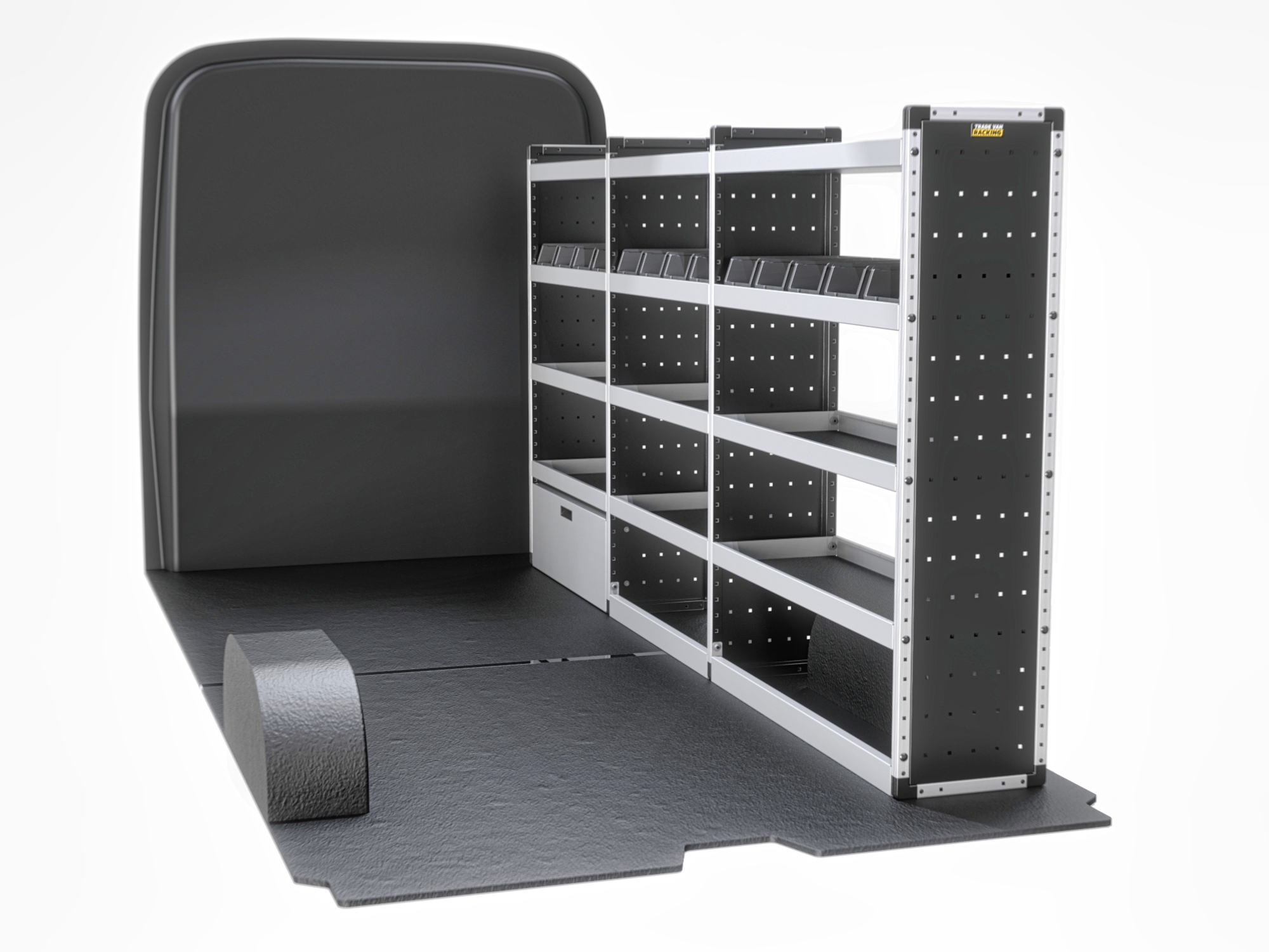 Trade Van Racking - Citroen Relay 2006 On LWB High Roof (L3H2) - Silver - Drivers Side - TVR-S-007-OS