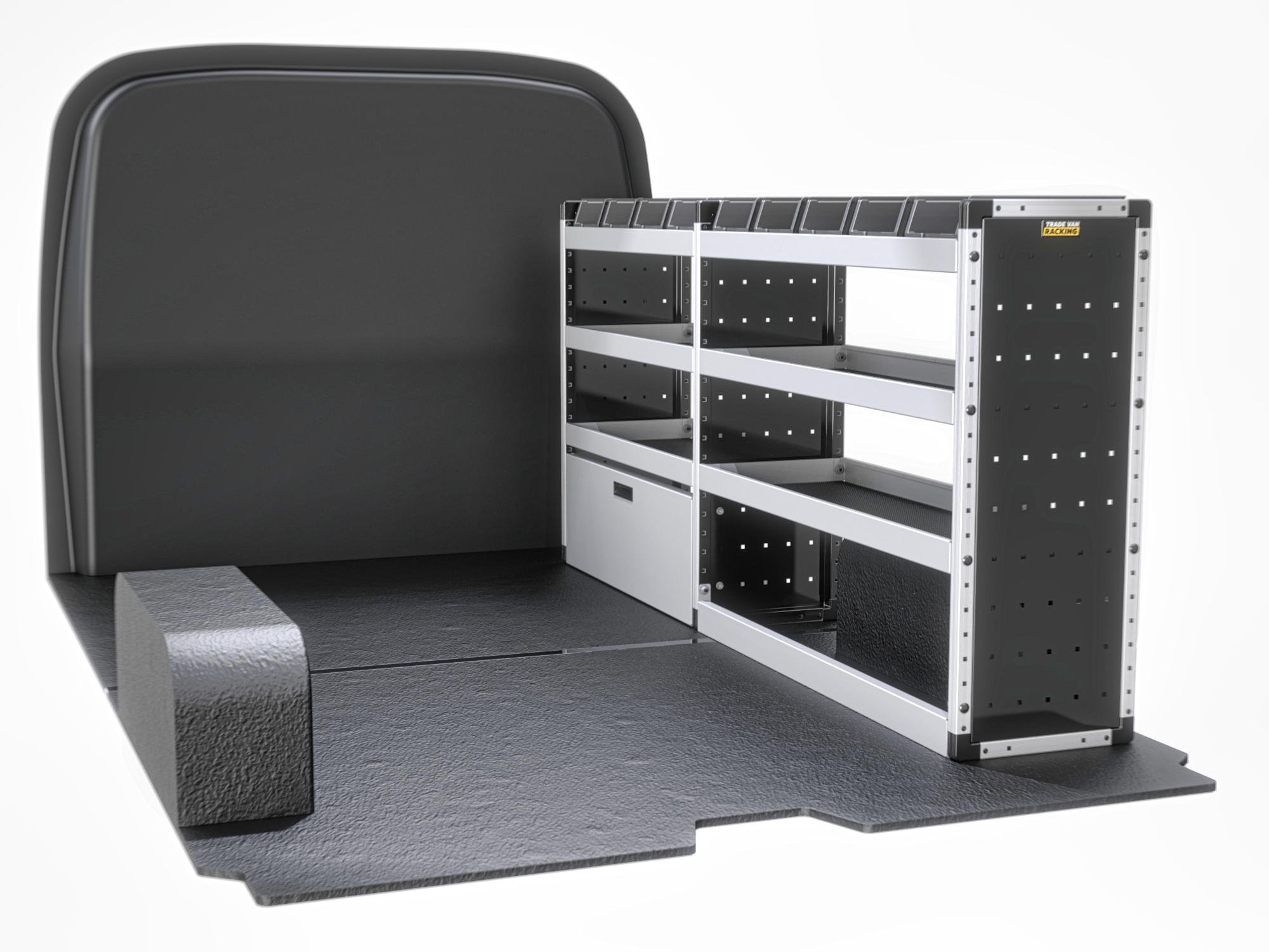 Trade Van Racking - Ford Transit Custom 2023 On LWB Low Roof (L2H1) - Silver - Drivers Side - TVR-S-016-OS