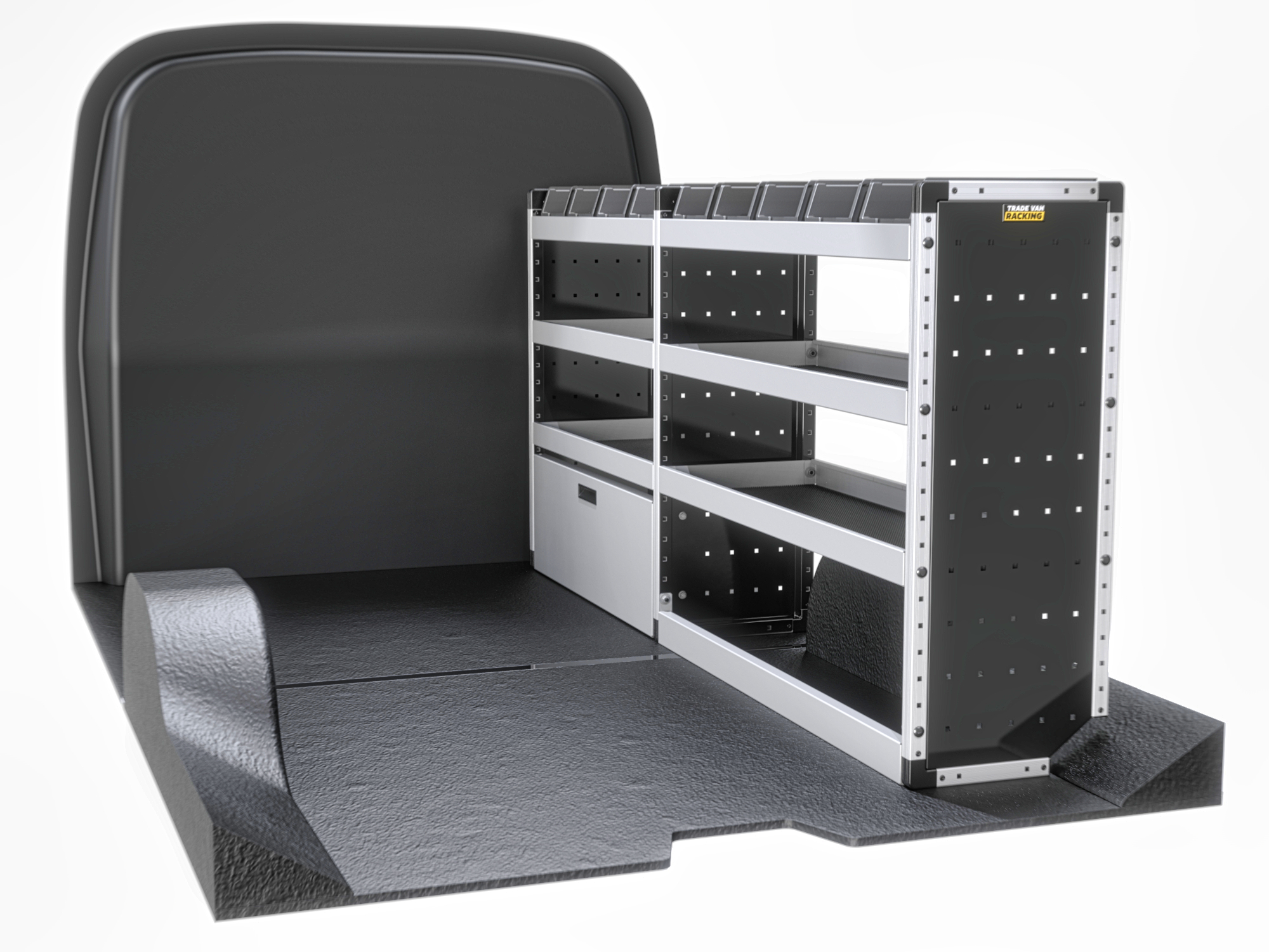 Trade Van Racking - Vauxhall Vivaro 2019 On LWB (L2) - Silver - Drivers Side - TVR-S-019-OS